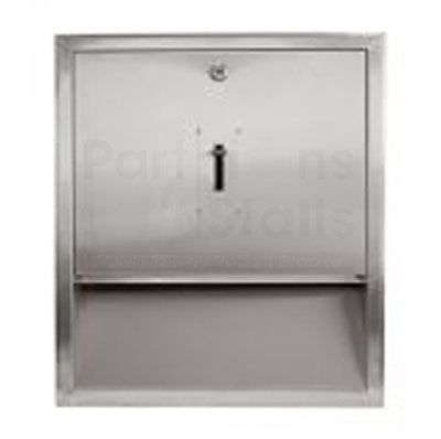 Recessed Seat Cover Dispenser Keyed, 18"x21"x3"
