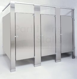 Global Toilet Partitions in Stainless Between Walls