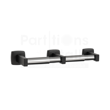 ASI Matte Black Double Roll Toilet Tissue Holder