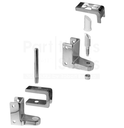 Toilet Partition Top & Bottom Hinge Kit  For 1" Door To 1" Sq Post