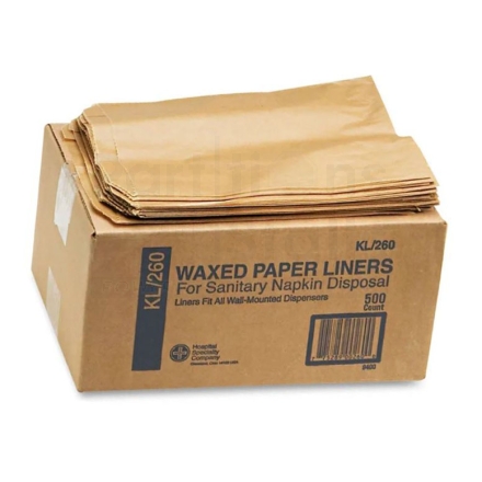 Sanitary napkin disposal kraft paper liners