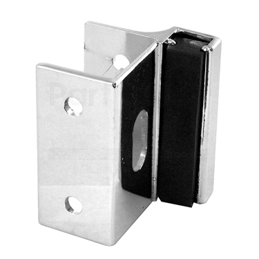 Partition Bumper Keeper Chrome Plated 1" Sq Edge