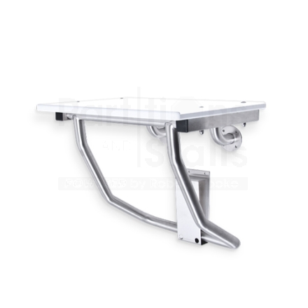 Retractable White Poly Shower Seat