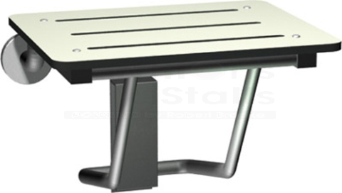 Retractable Ivory Phenolic Shower Seat 