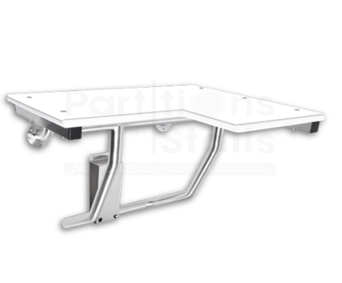 Retractable White Poly Shower Seat lh