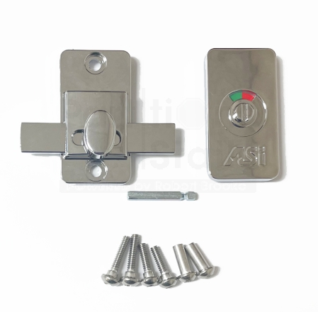 Chrome Plated Global Slide Latch with Indicator and emergency access.