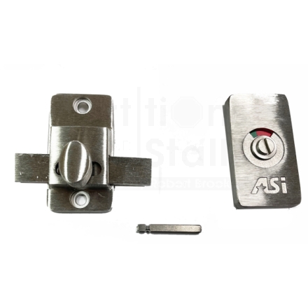Stainless Steel global slide latch with indicator and emergency access.