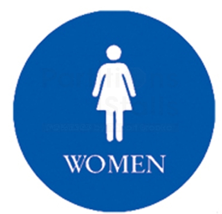 Womens Restroom Sign Blue