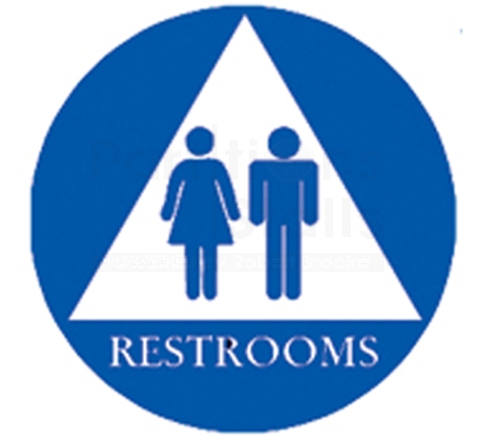 RESTROOM SIGN BLUE