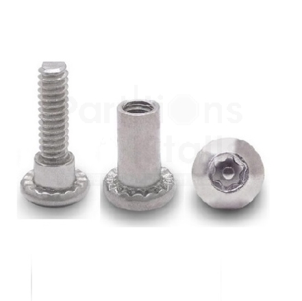Stainless Steel Torque Head Barrel Nut Shoulder Screw for 7/8" - 1-3/16" Gripping