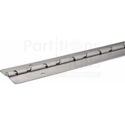 SS Continuous Piano Hinge, 54", 1/4" Pin, Zero Degree