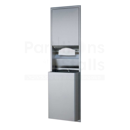 Bobrick Recessed Convertible Paper Towel Dispenser with Waste Receptacle