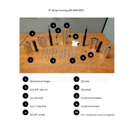 Global Partitions Solid Plastic 8" Door Kit Inswing