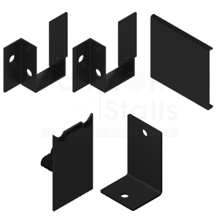 Matte Black Hadrian Corner Headrail Kit