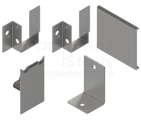Brushed Aluminum Hadrian Corner Headrail Kit