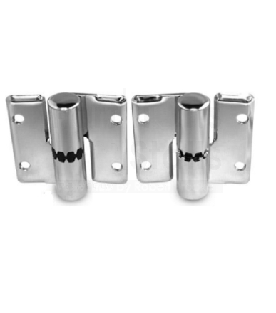 Surface Mounted Hinge Set Lh Out, Rh Inswing Chrome Plated