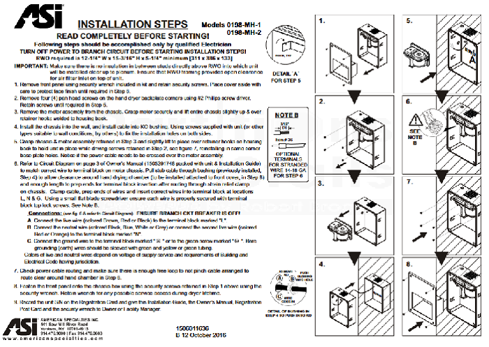 Hand Dryer Safe-Dri High Speed ADA Compliant 0198-MH, ASI