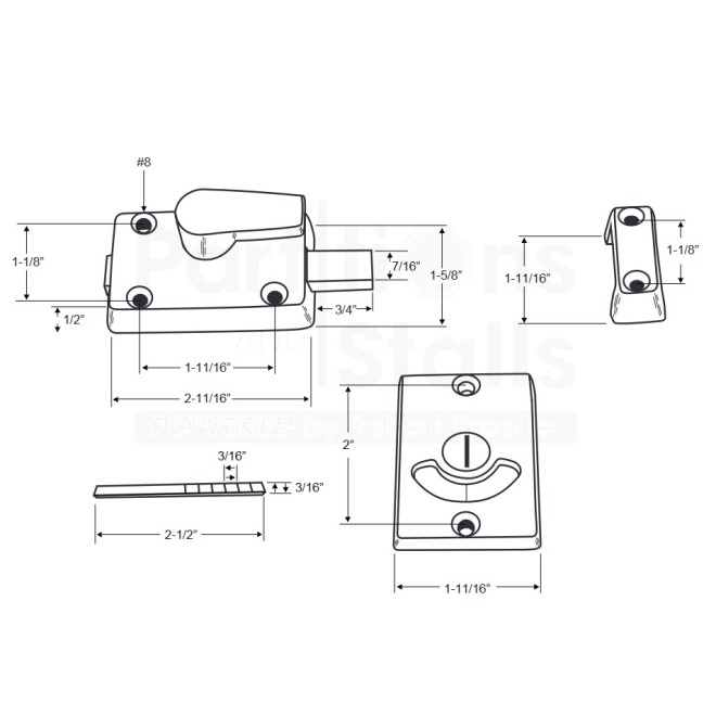 a-yan Partition Door Slide Bolt Latch W/Indicator